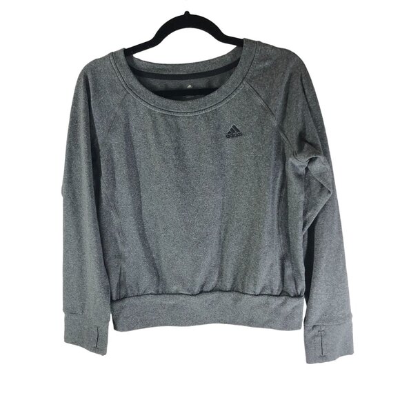Adidas Womens Climawarm Grey Pullover Sweatshirt Size S - Picture 1 of 5
